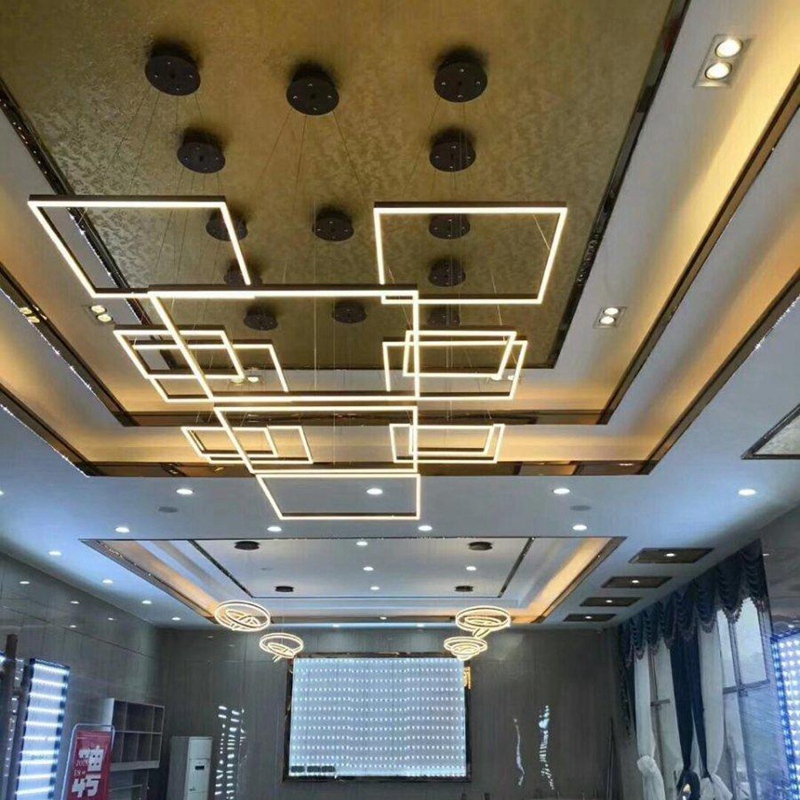 现代方形吊灯建筑框架照明LL0116S-320W