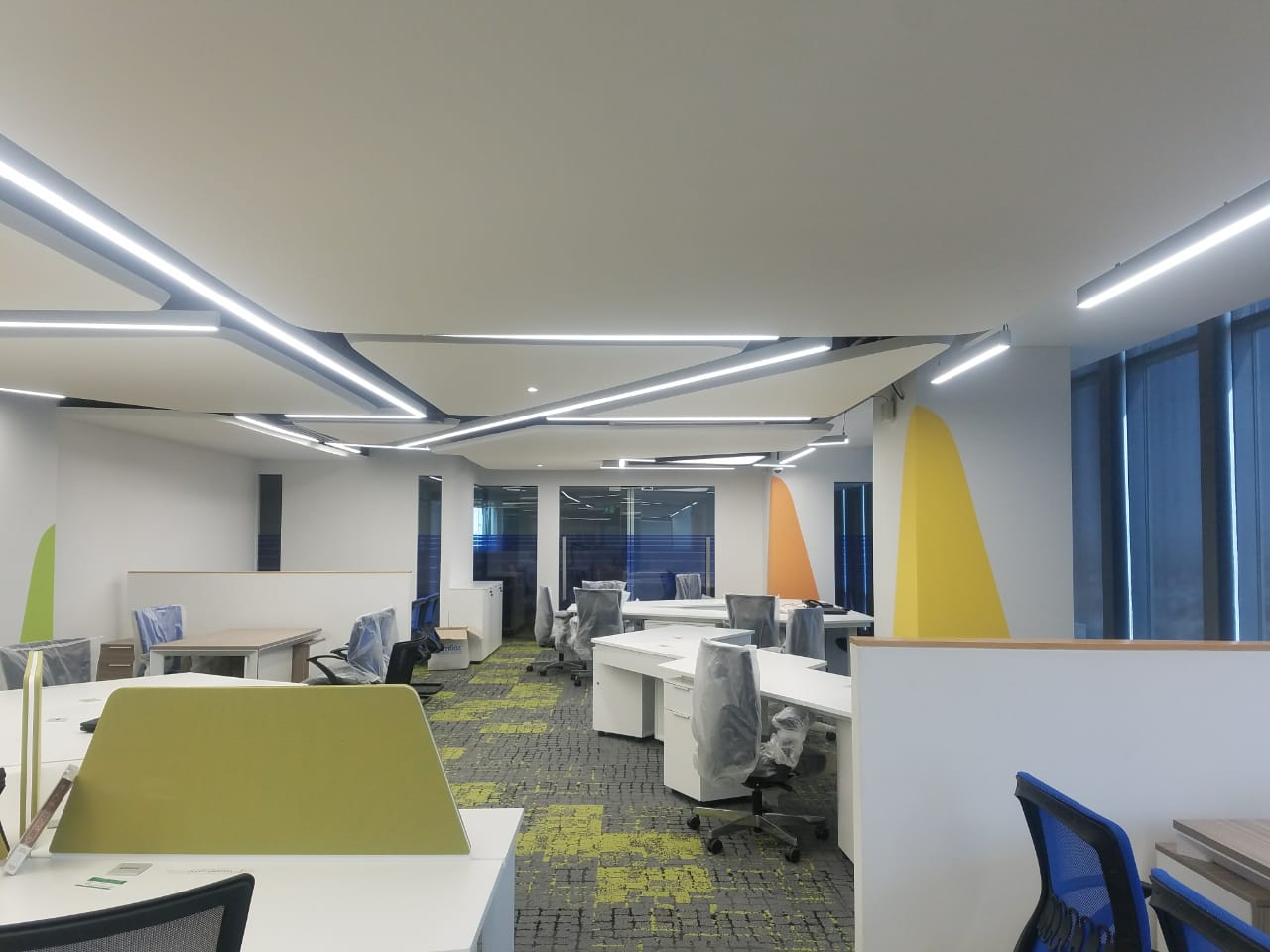 LED悬挂线形灯长条灯办公照明办公室吊灯 LL0101S-1200 